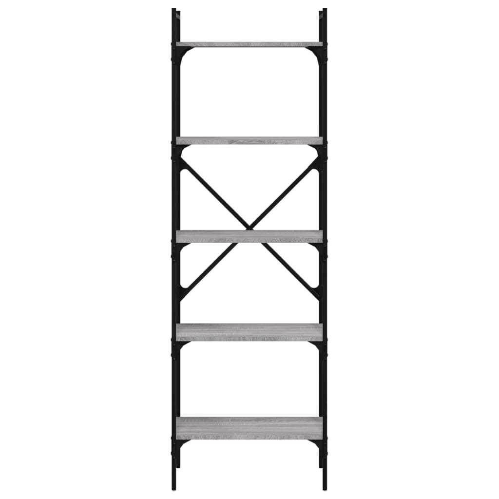 Regal za knjige 5 razina siva boja hrasta 56x31,5x174 cm drveni