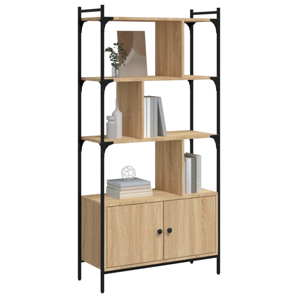 Biblioteka s vratima Sonoma hrast 76,5x30x154,5 cm Konstruirano drvo