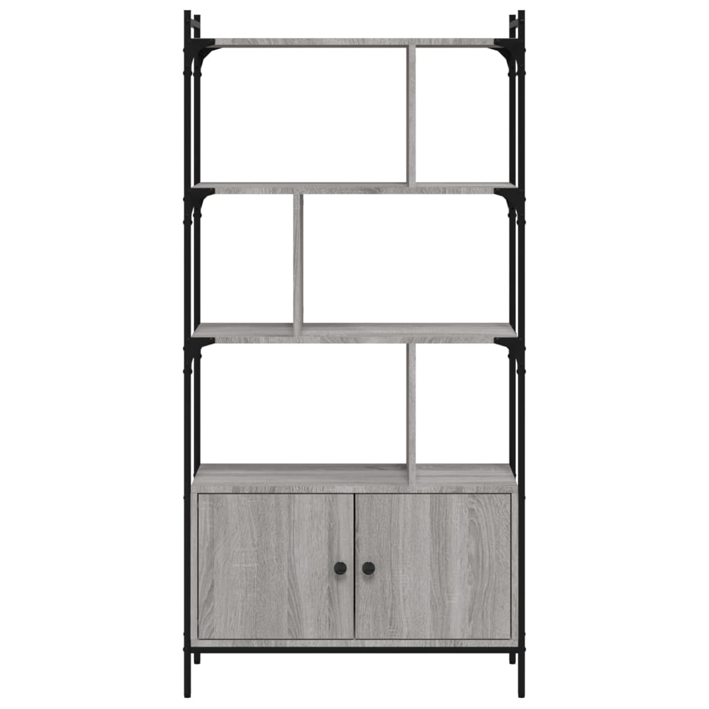 Regal za knjige s vratima boja hrasta 76,5x30x154,5 cm drveni