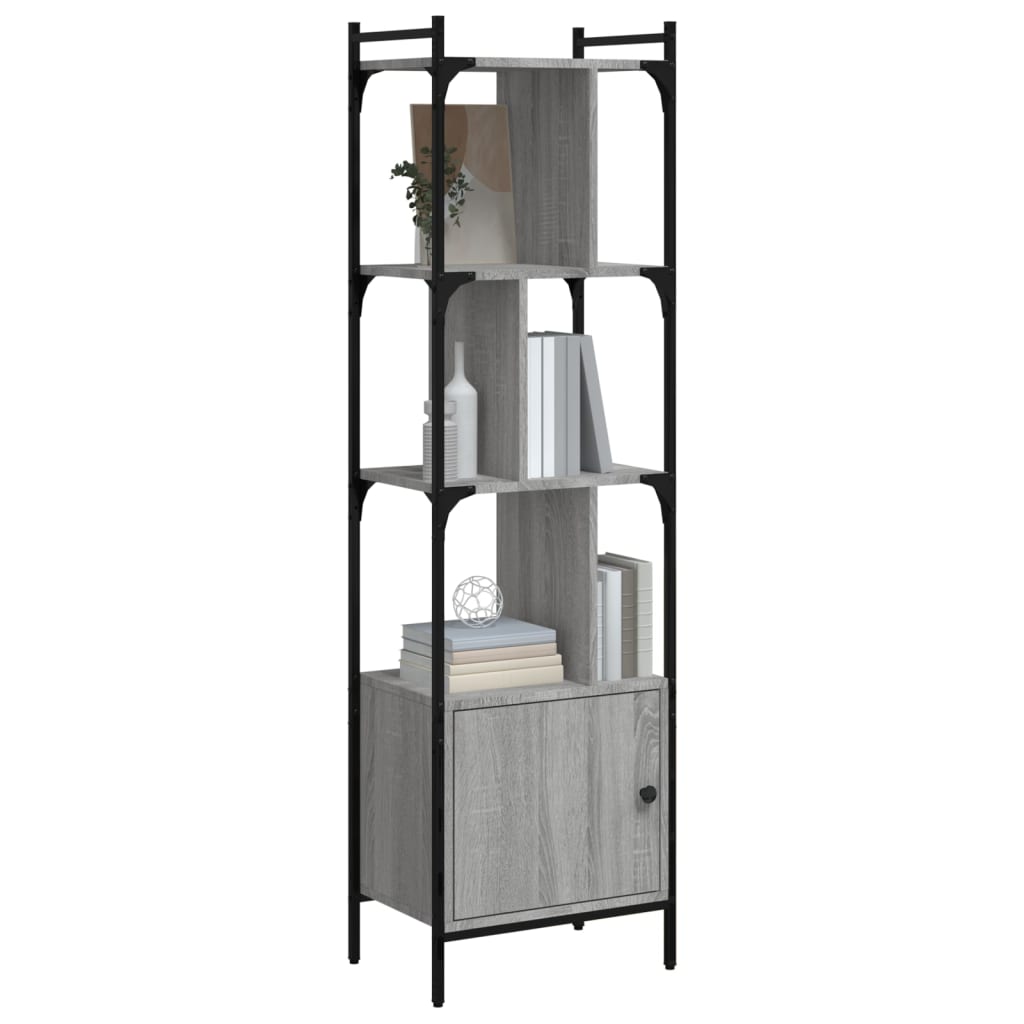 Regal za knjige s vratima boja hrasta 44,5x30x154,5 cm drveni