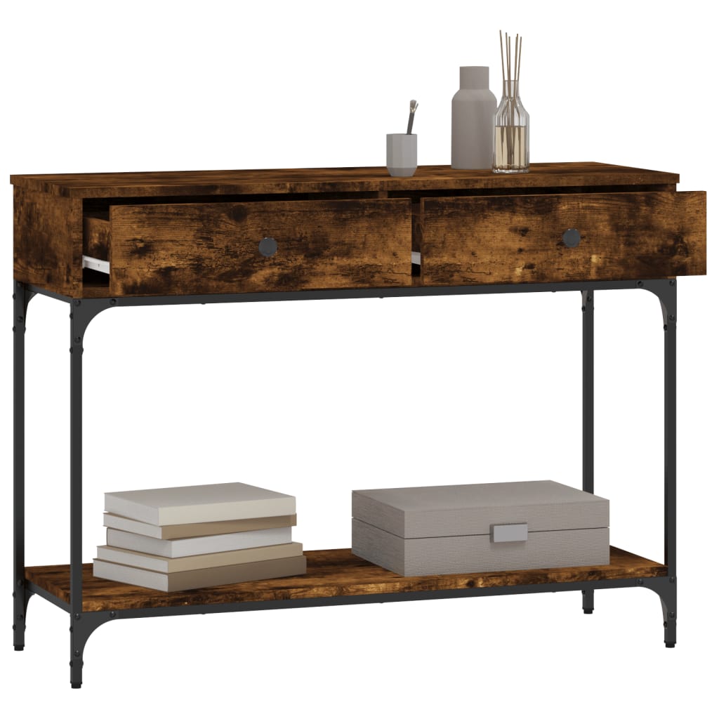 Konzolni stol boja hrasta 100 x 34,5 x 75 cm konstruirano drvo