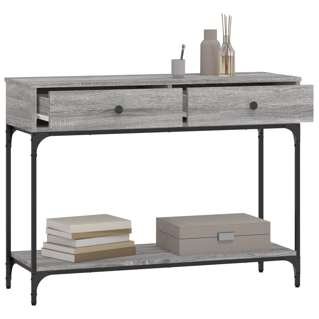 Konzolni stol siva boja hrasta 100x34,5x75 cm konstruirano drvo