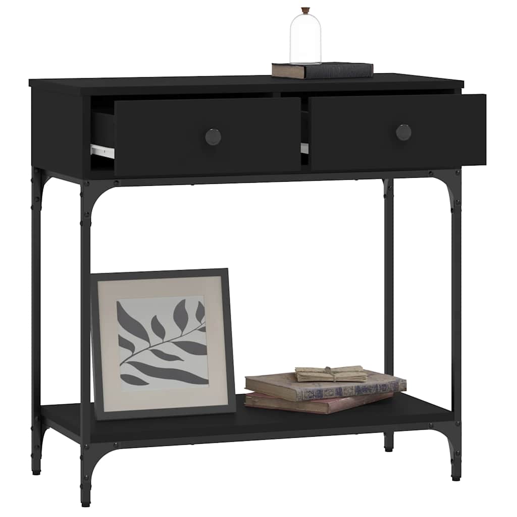 Konzolni stol crni 75 x 34,5 x 75 cm od konstruiranog drva
