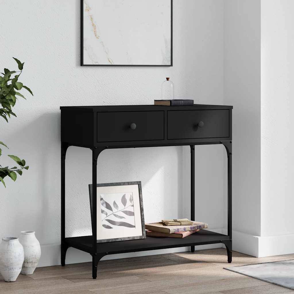 Konzolni stol crni 75 x 34,5 x 75 cm od konstruiranog drva