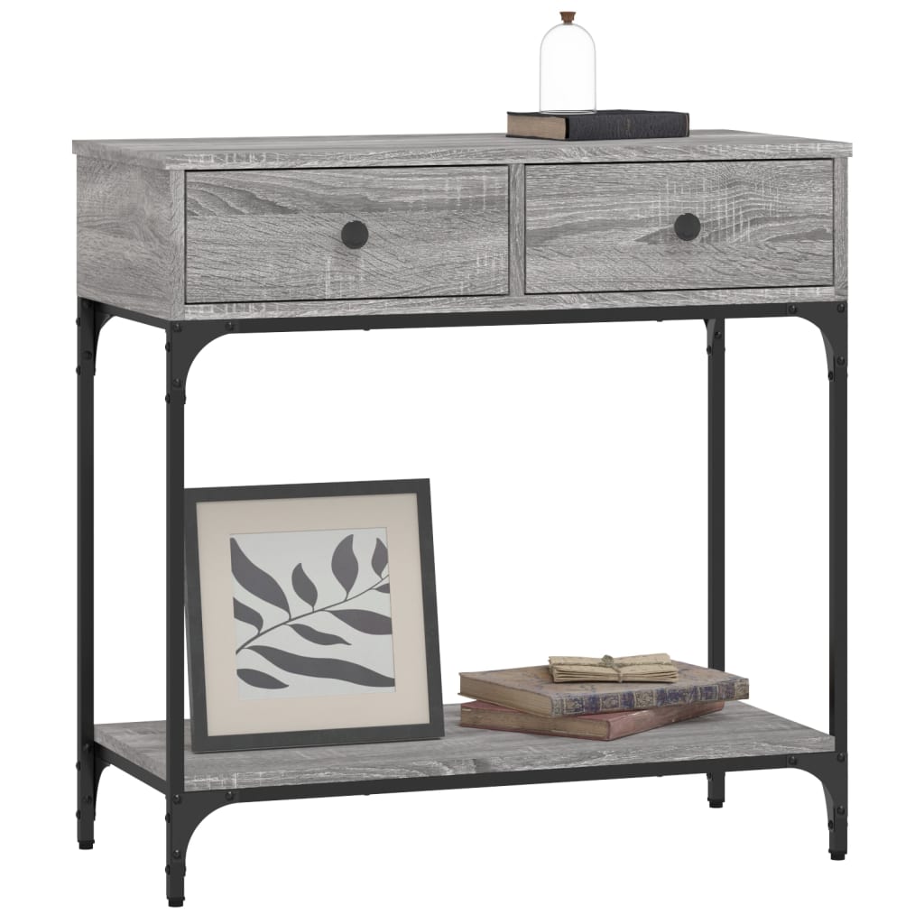 Konzolni stol siva boja hrasta 75x34,5x75 cm konstruirano drvo