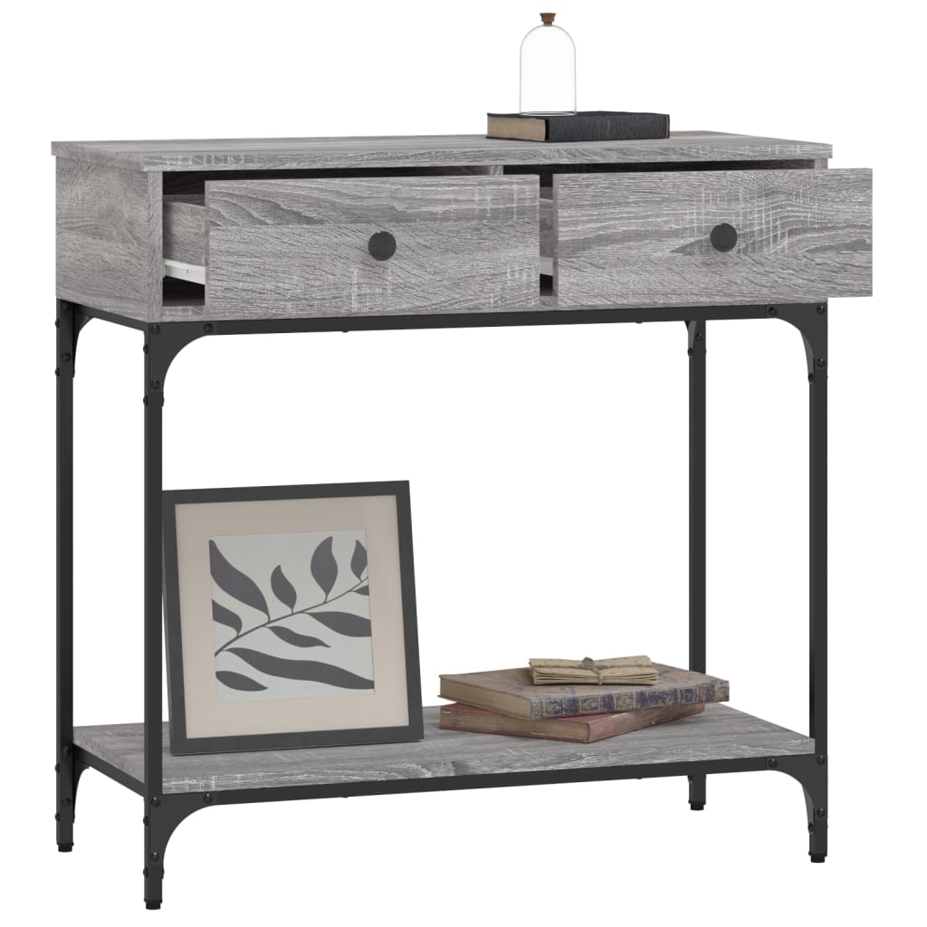 Konzolni stol siva boja hrasta 75x34,5x75 cm konstruirano drvo
