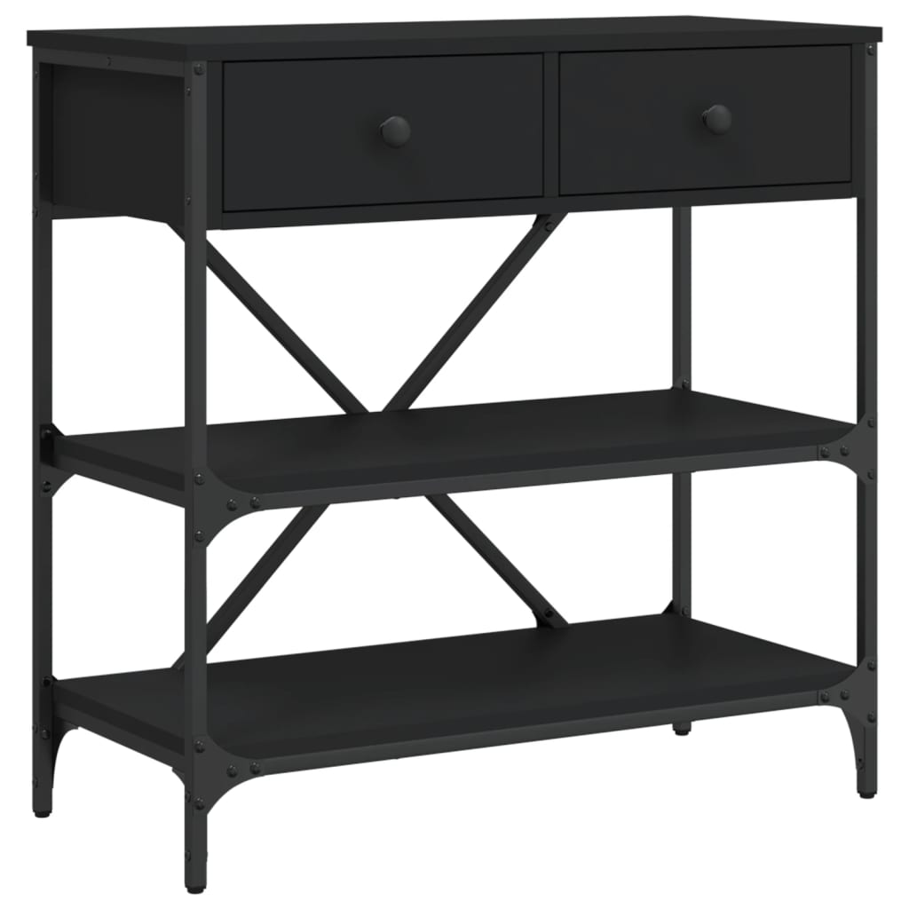 Konzolni stol crni 75 x 34,5 x 75 cm od konstruiranog drva