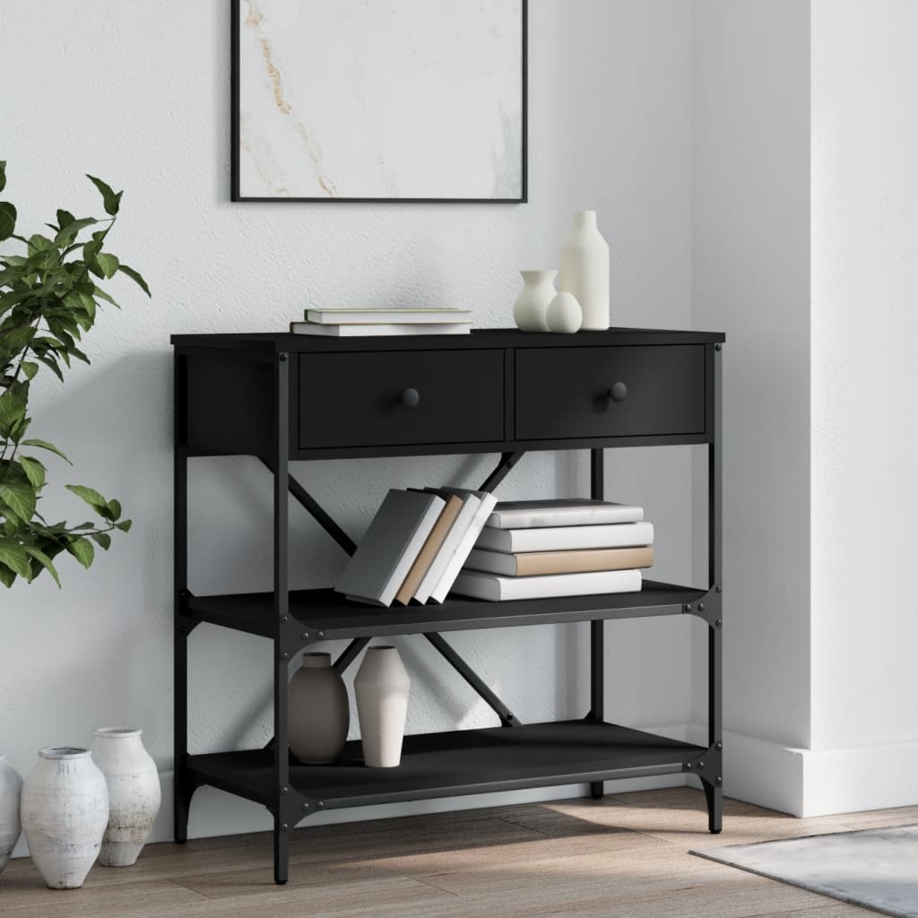Konzolni stol crni 75 x 34,5 x 75 cm od konstruiranog drva