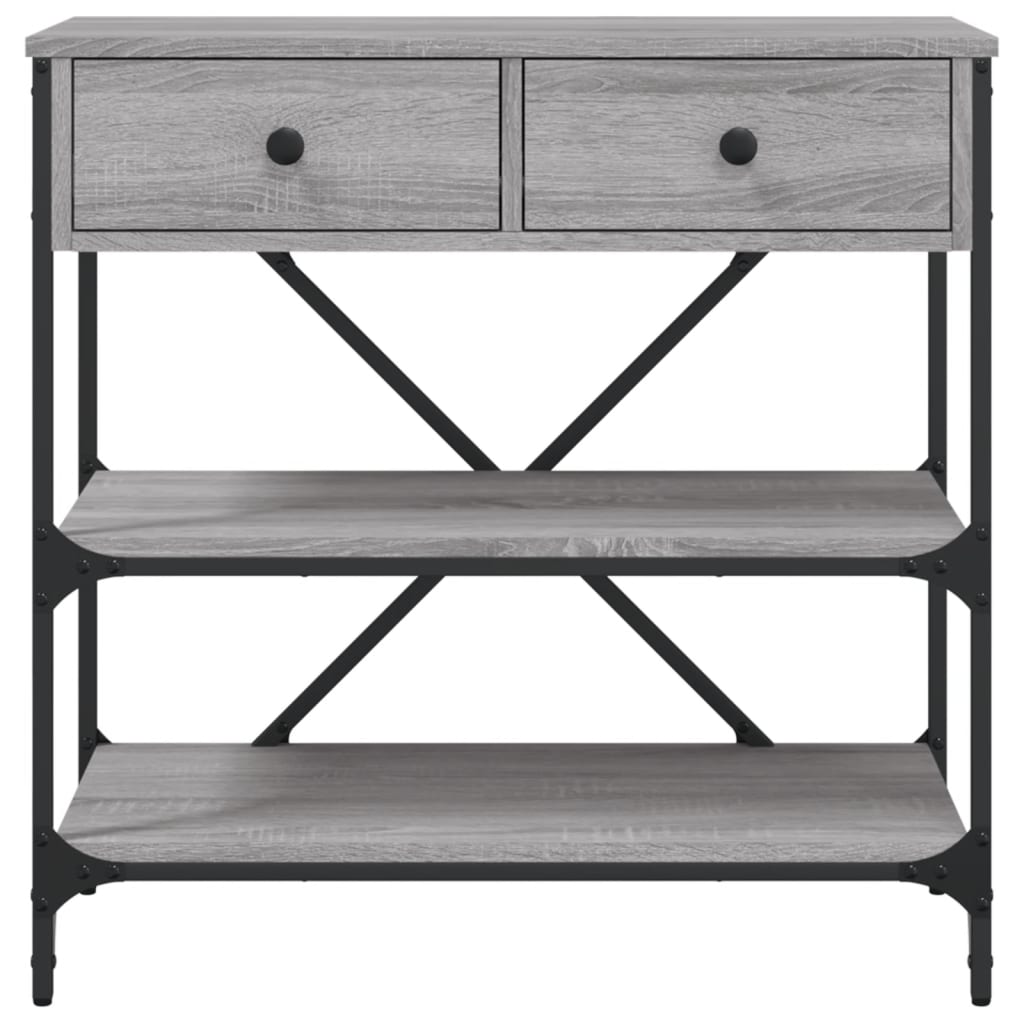 Konzolni stol siva boja hrasta 75x34,5x75 cm konstruirano drvo