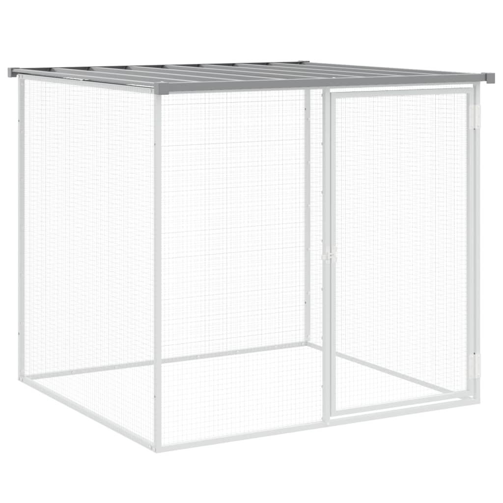 Kavez za kokoši s krovom svjetlosivi 203x98x90 cm čelični
