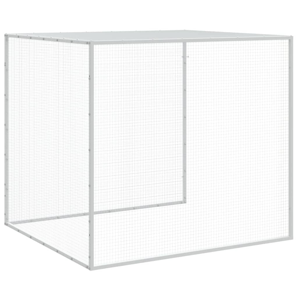 Kavez za kokoši s krovom svjetlosivi 203x98x90 cm čelični