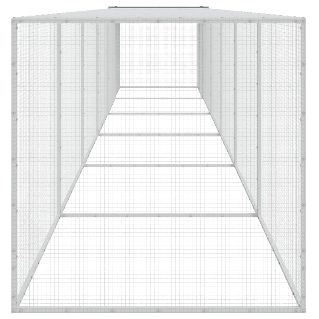 Kavez za kokoši s krovom svjetlosivi 603x98x90 cm čelični