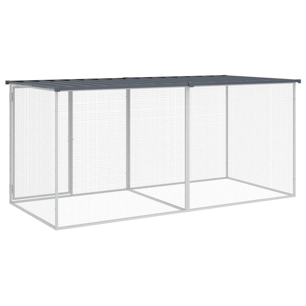 Kavez za kokoši s krovom antracit 203x98x90 cm pocinčani čelik