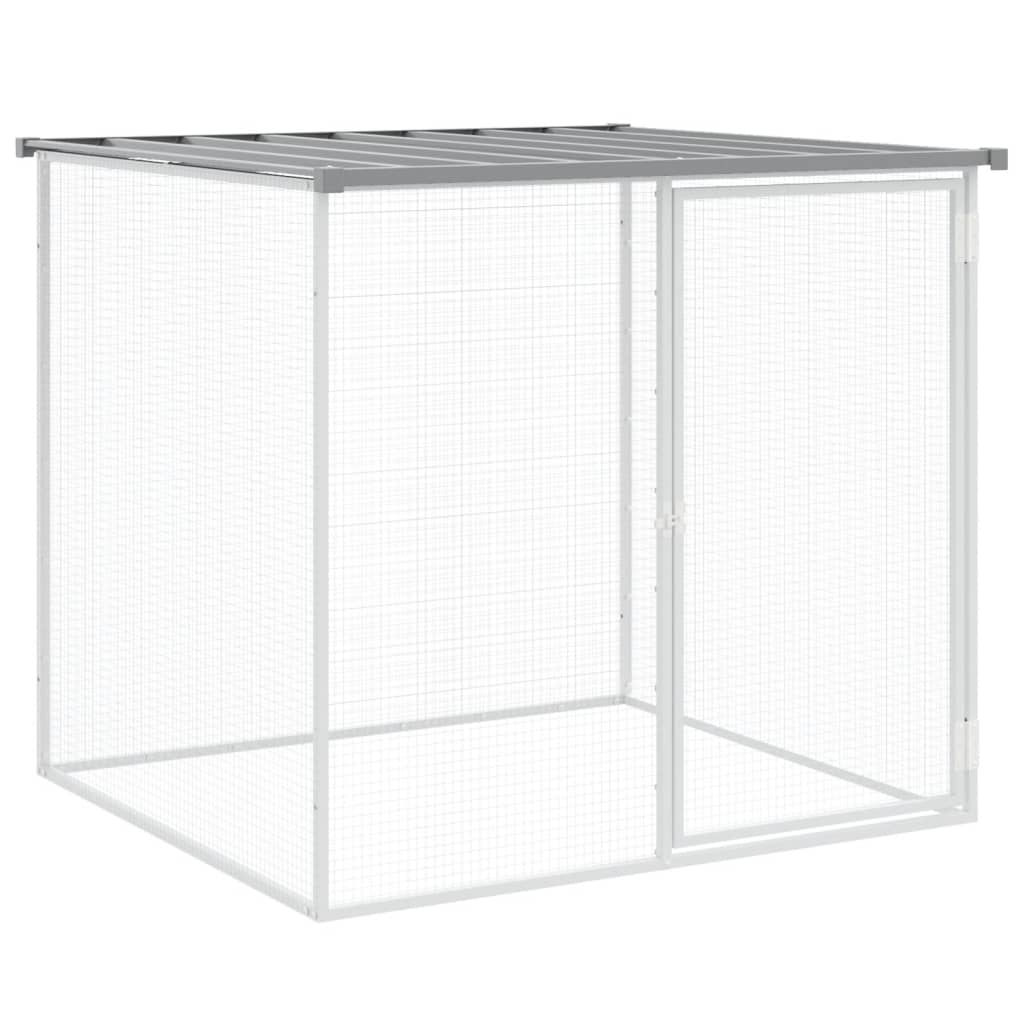 Kavez za kokoši s krovom svijetlo sivi 203x98x90 cm pocinčani čelik