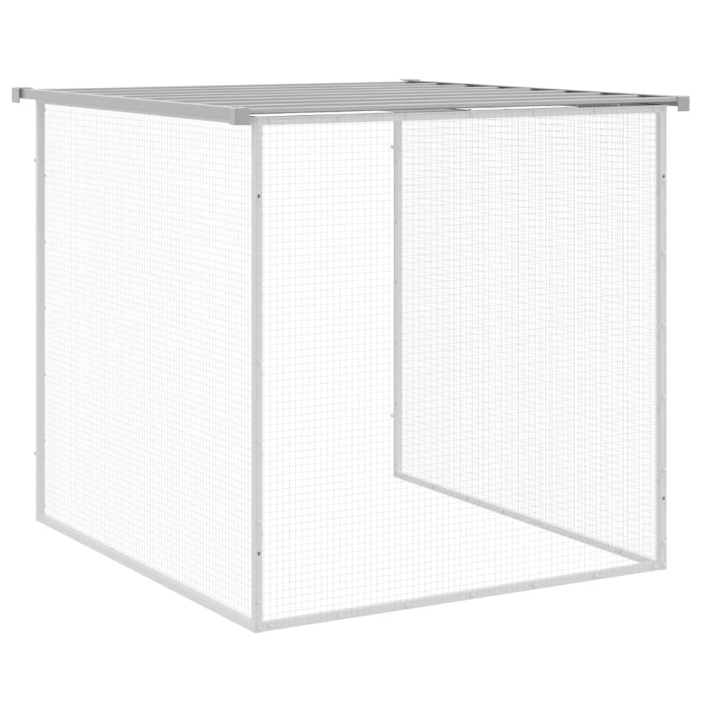 Kavez za kokoši s krovom svijetlo sivi 203x98x90 cm pocinčani čelik