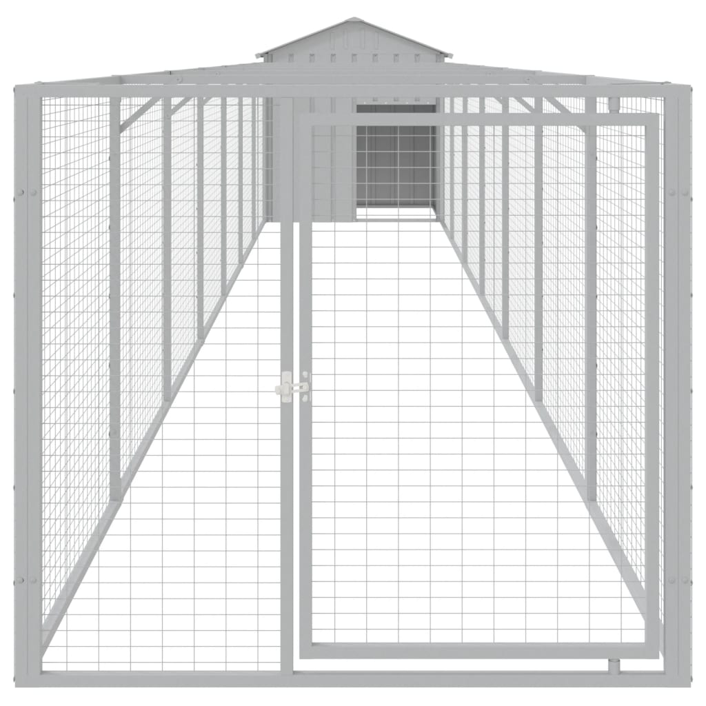 Kućica za pse s krovom svjetlosiva 117 x 813 x 123 cm čelična