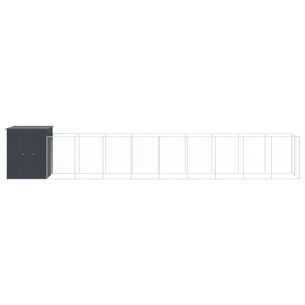 Kućica za pse s igralištem antracit 165 x 1067 x 181 cm čelična