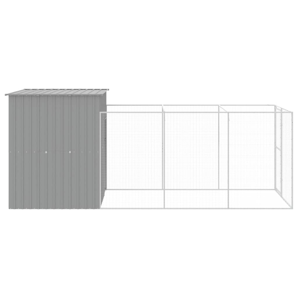 Kućica za pse s igralištem svjetlosiva 165x455x181 cm čelična