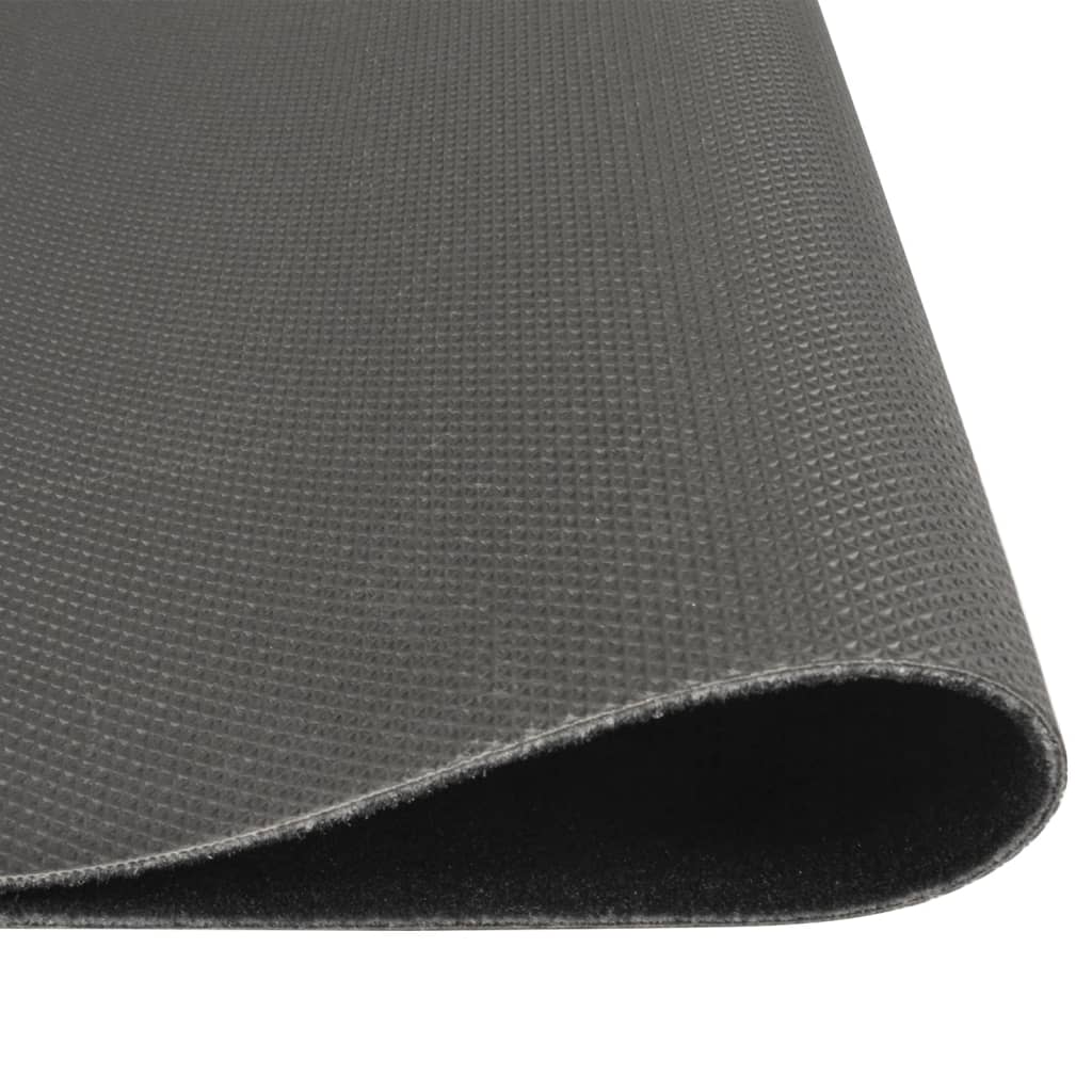 Kuhinjski tepih perivi s natpisom crni 45 x 150 cm baršunasti
