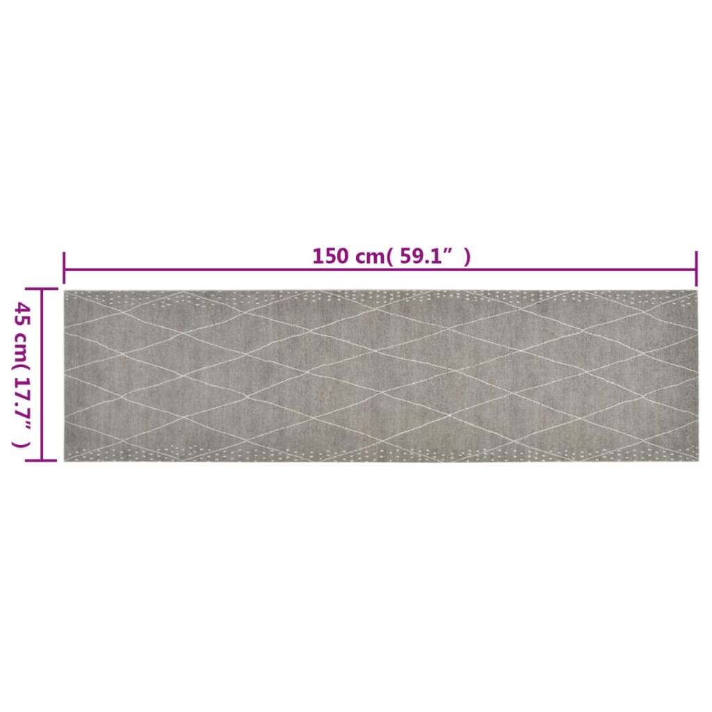 Kuhinjski tepih perivi s uzorkom rombova 45 x 150 cm baršunasti