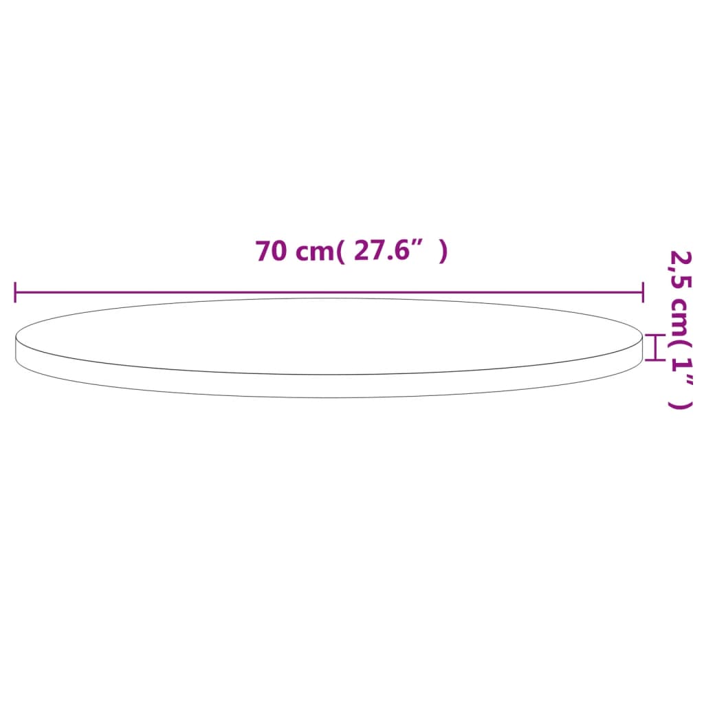 Stolna ploča Ø 70 x 2,5 cm okrugla od masivne bukovine