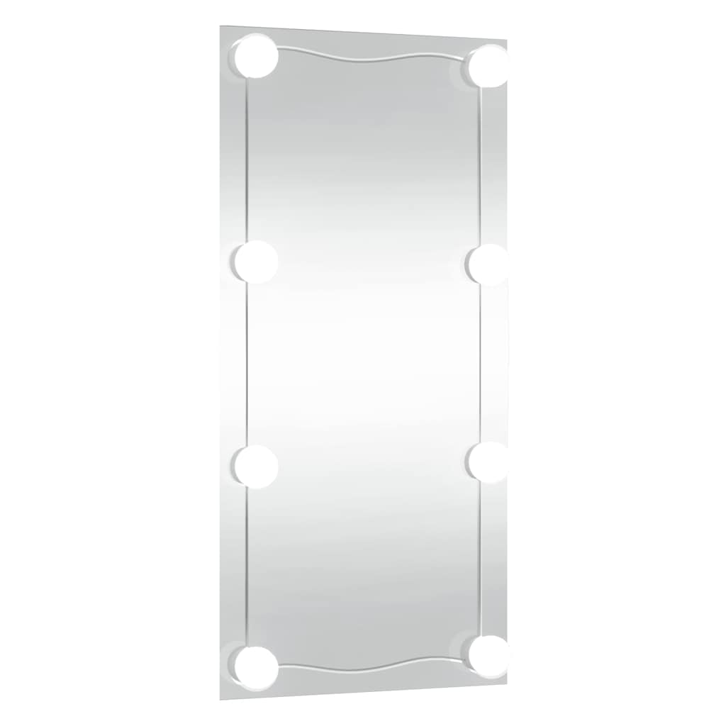 Zidno ogledalo s LED svjetlima 30 x 60 cm stakleno pravokutno