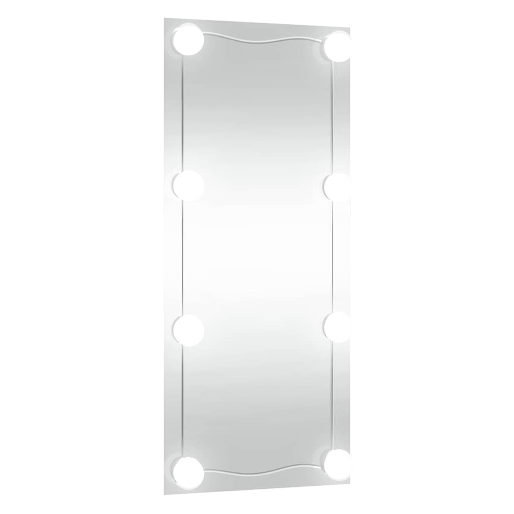 Zidno ogledalo s LED svjetlima 40 x 80 cm stakleno pravokutno