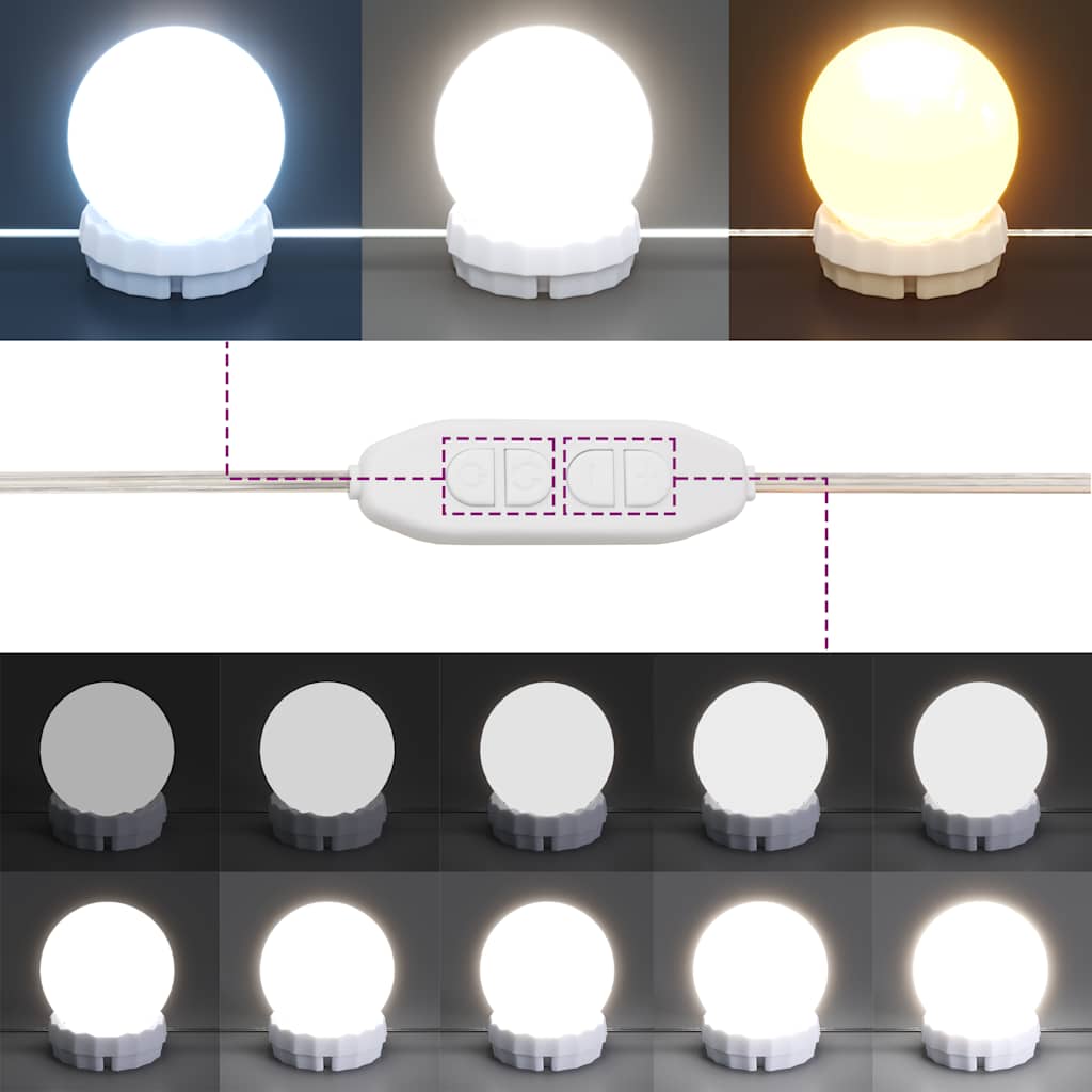 Zidno ogledalo s LED svjetlima 50x100 cm stakleno pravokutno