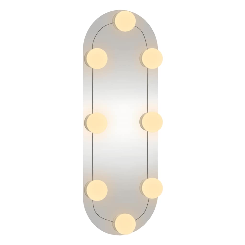 Zidno ogledalo s LED svjetlima 15 x 40 cm stakleno ovalno