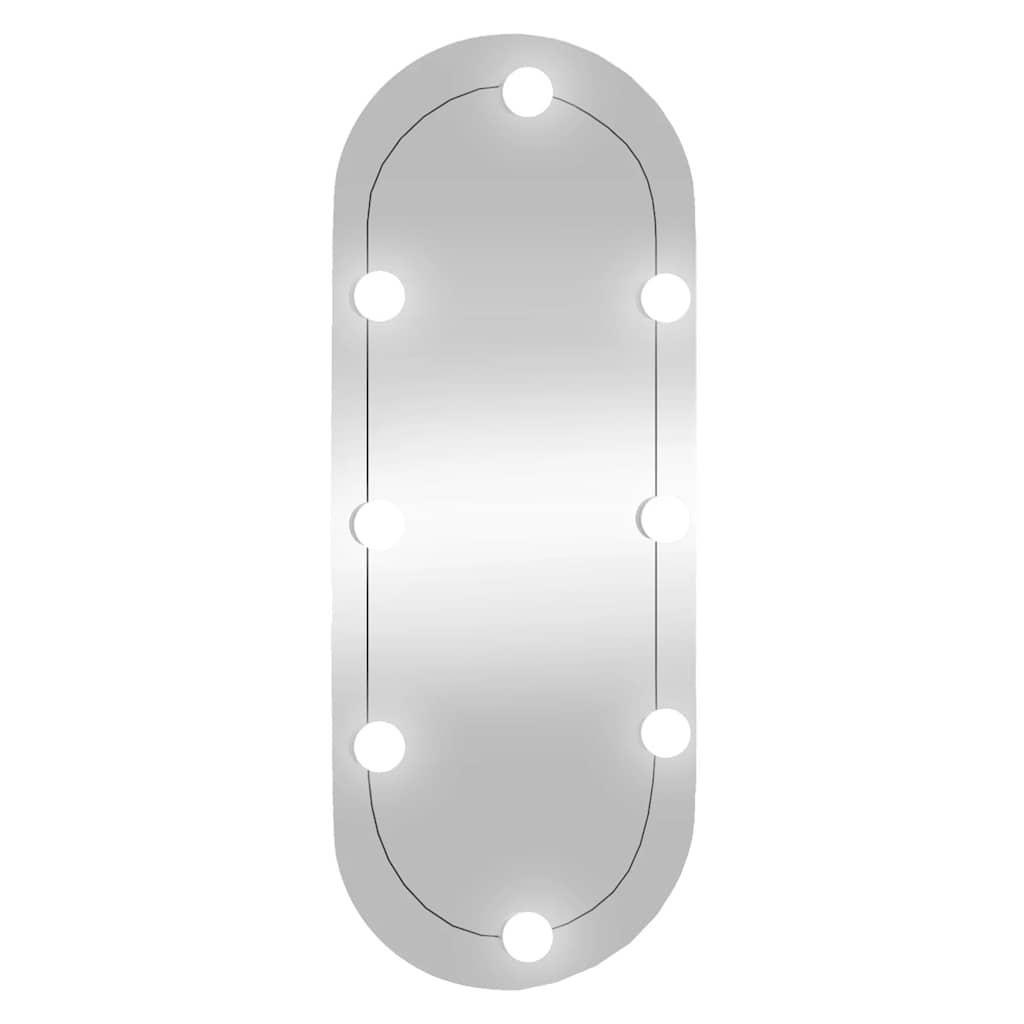 Zidno ogledalo s LED svjetlima 30 x 70 cm stakleno ovalno