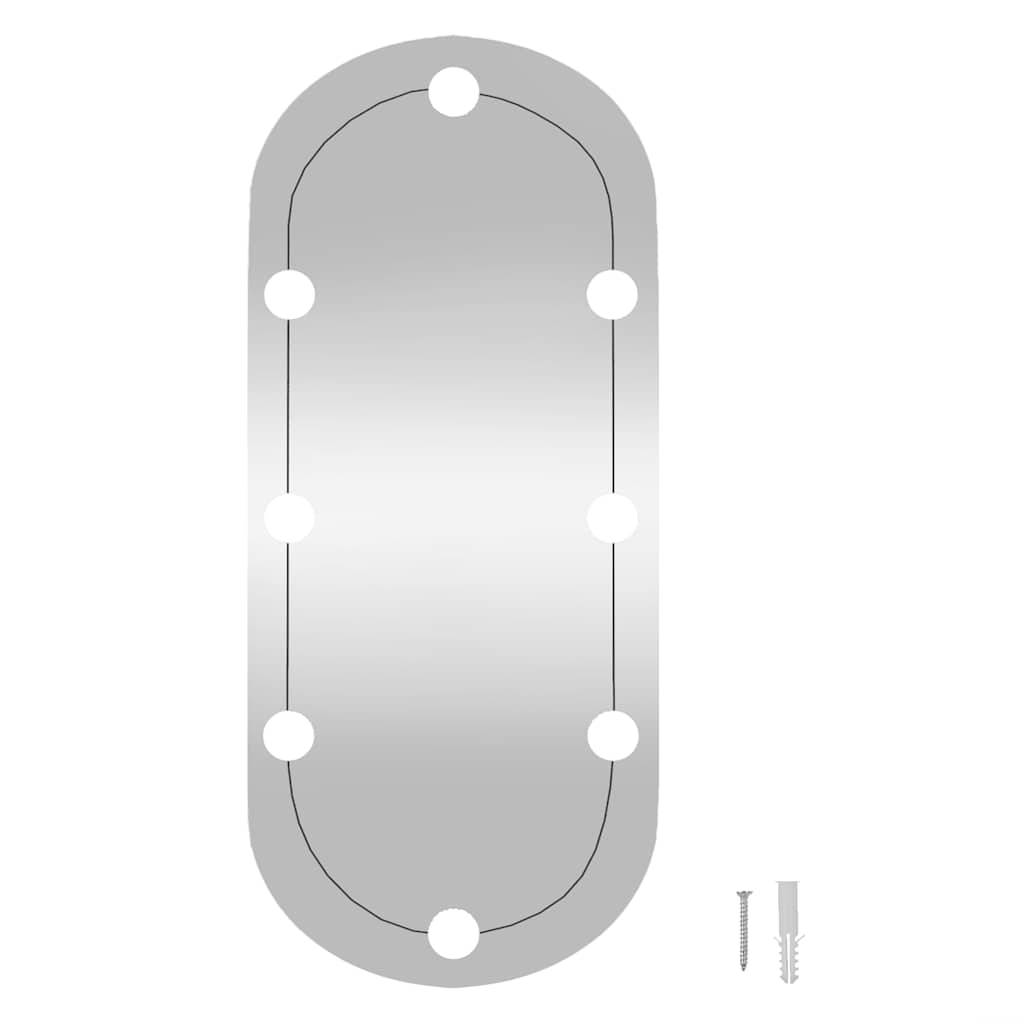 Zidno ogledalo s LED svjetlima 35x80 cm stakleno ovalno
