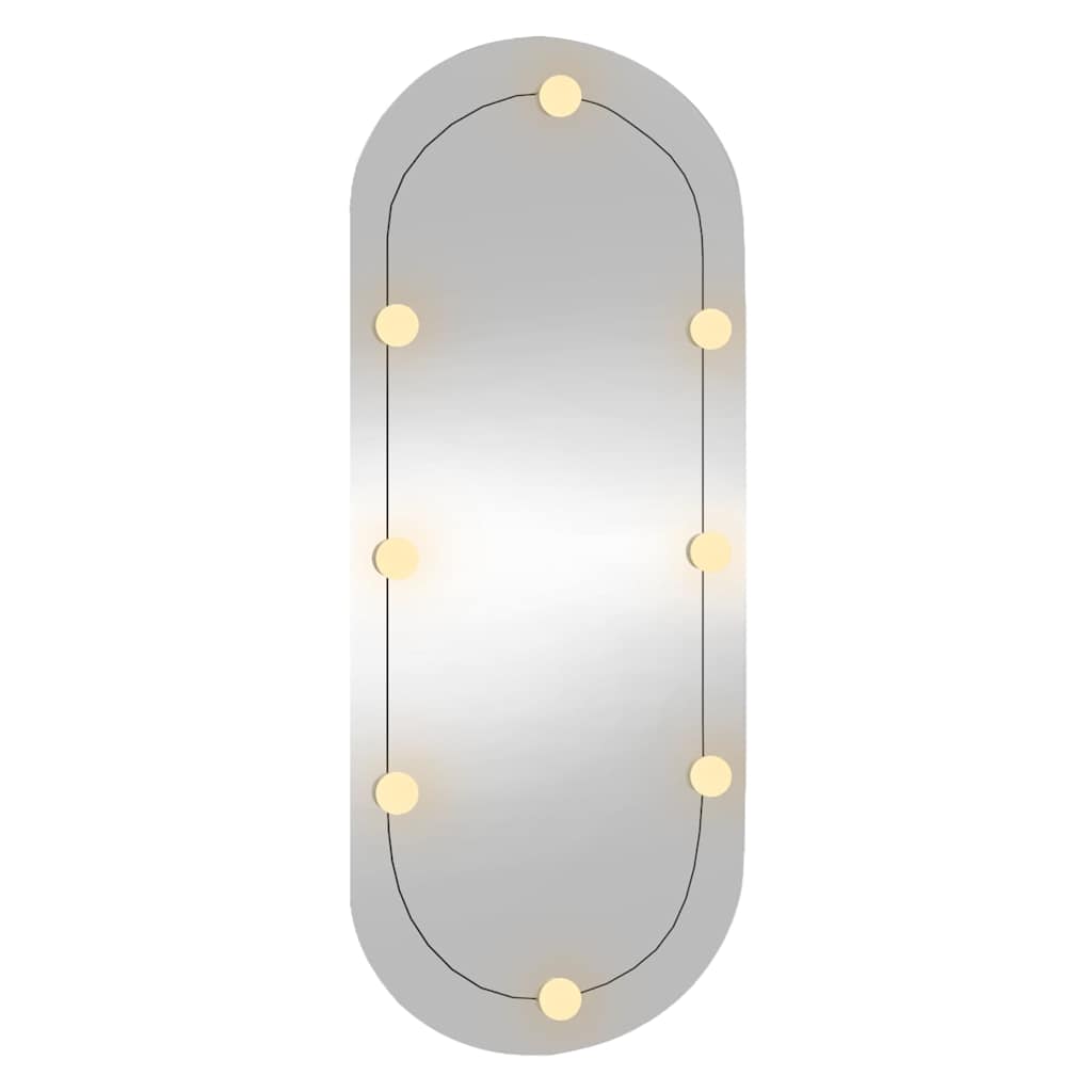 Zidno ogledalo s LED svjetlima 45 x 90 cm stakleno ovalno