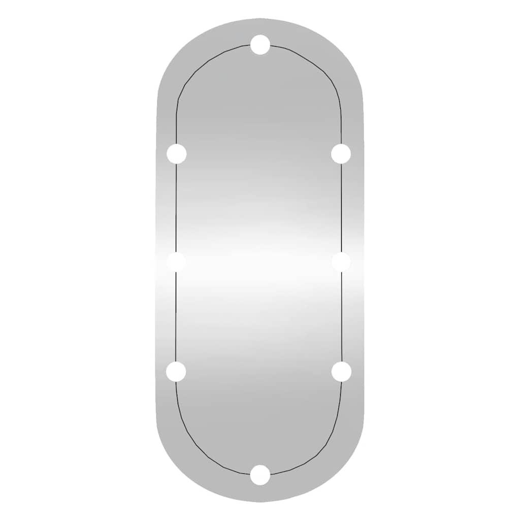 Zidno ogledalo s LED svjetlima 45 x 90 cm stakleno ovalno