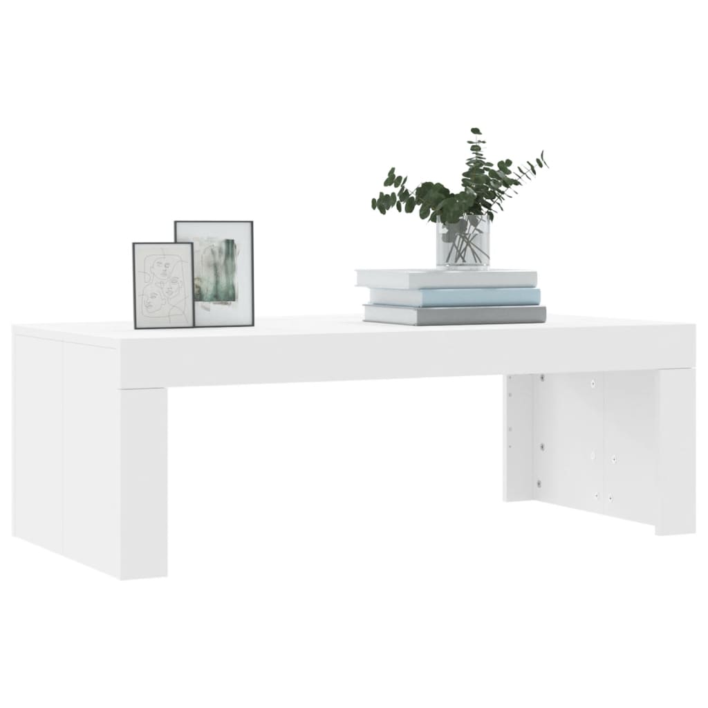Stolić za kavu bijeli 102 x 50 x 36 cm od konstruiranog drva