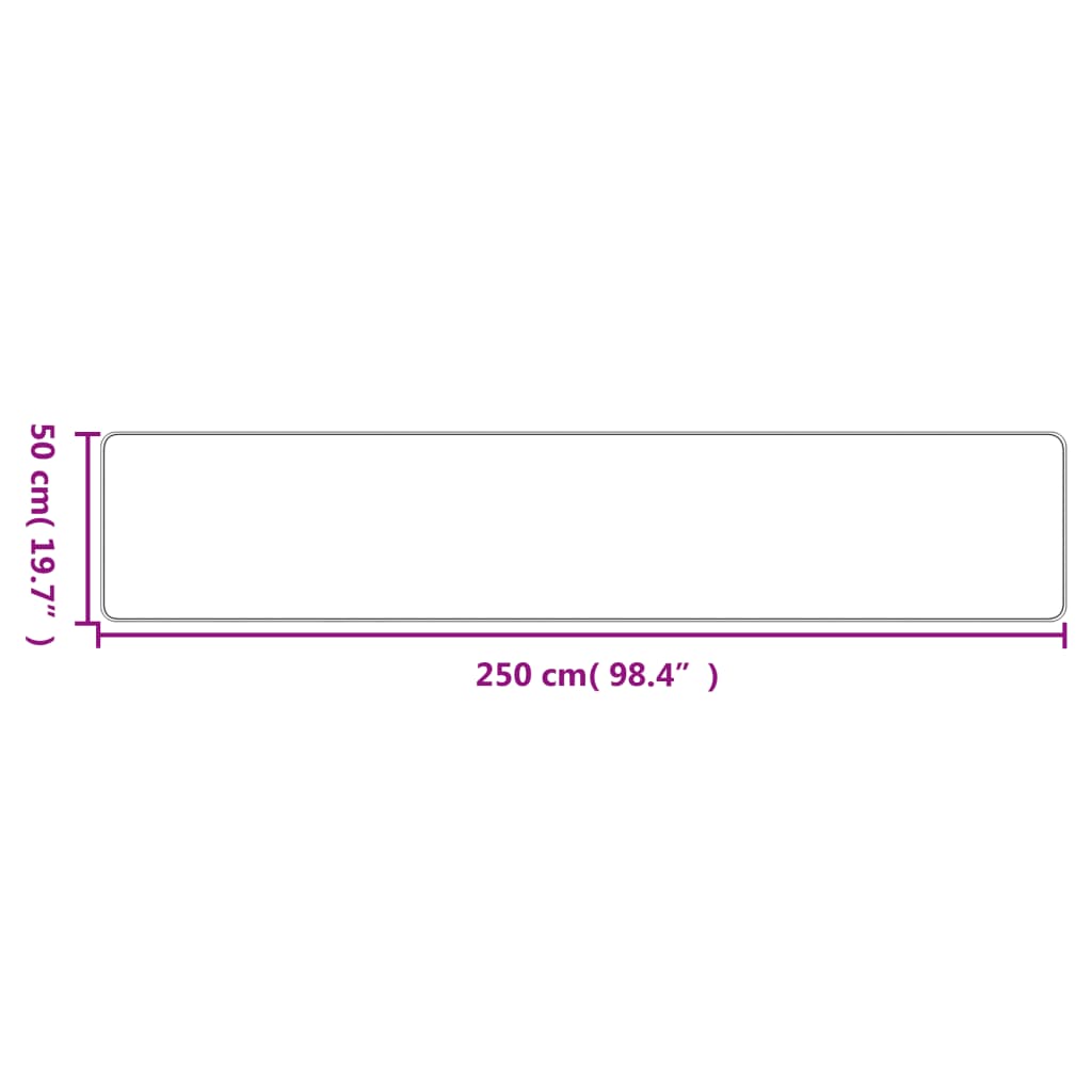 Tepih-staza s izgledom sisala antracit 50 x 250 cm