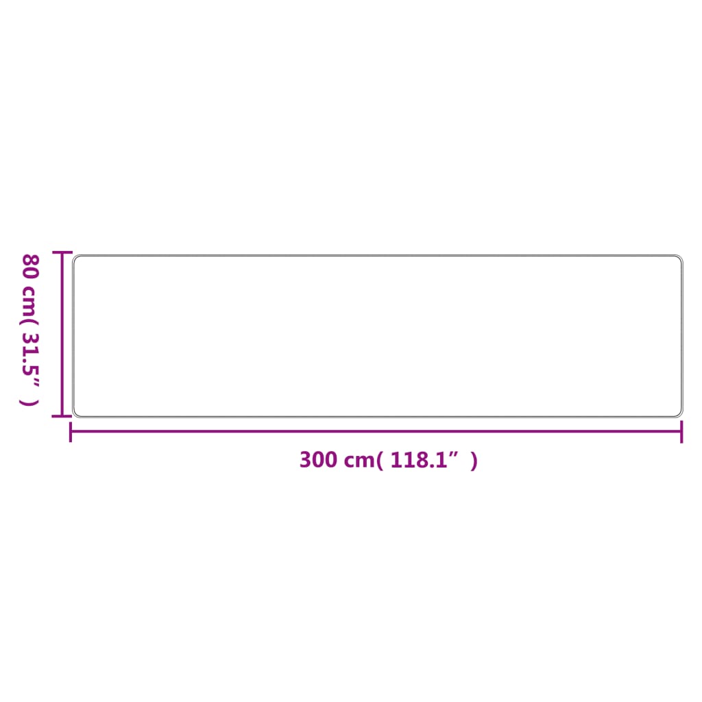 Tepih-staza s izgledom sisala srebrna 80 x 300 cm