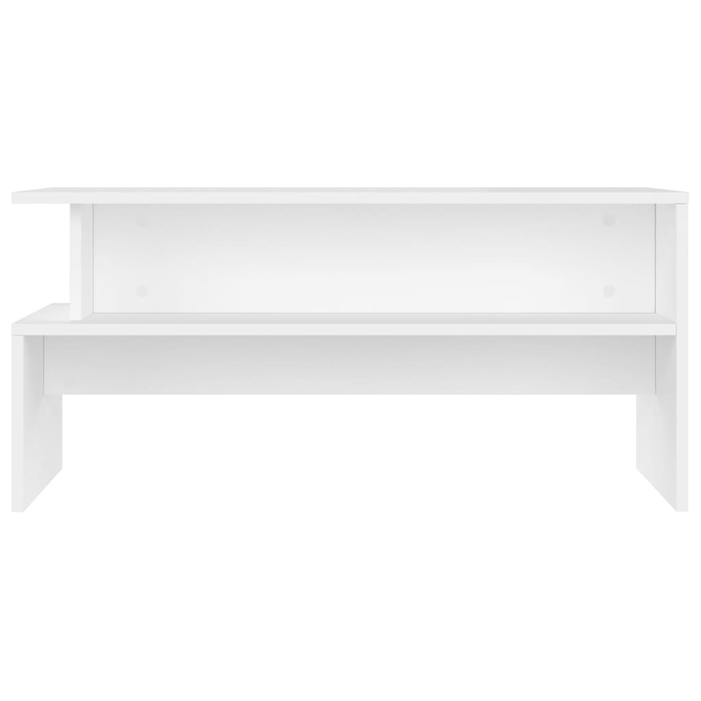 Stolić za kavu bijeli 90 x 55 x 42,5 cm od konstruiranog drva