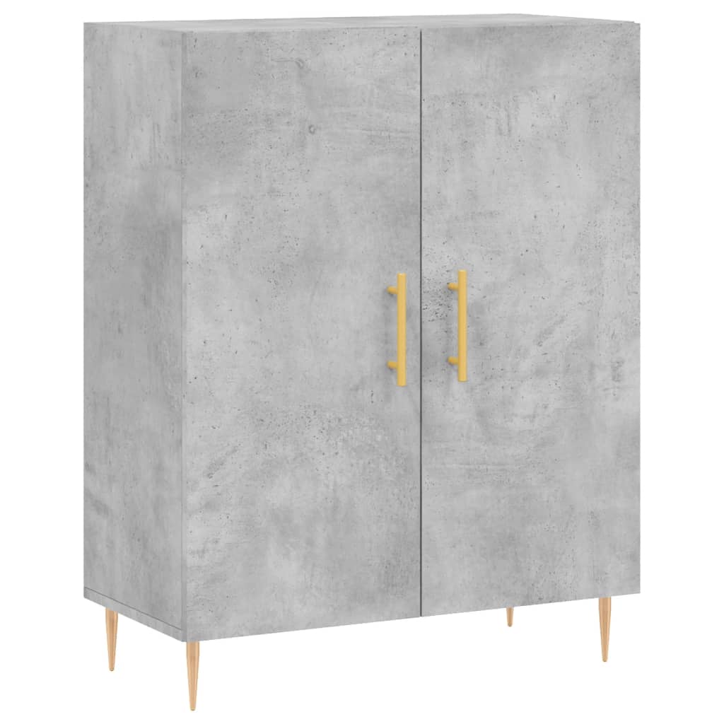 Visoka komoda siva betona 69,5x34x180 cm od konstruiranog drva
