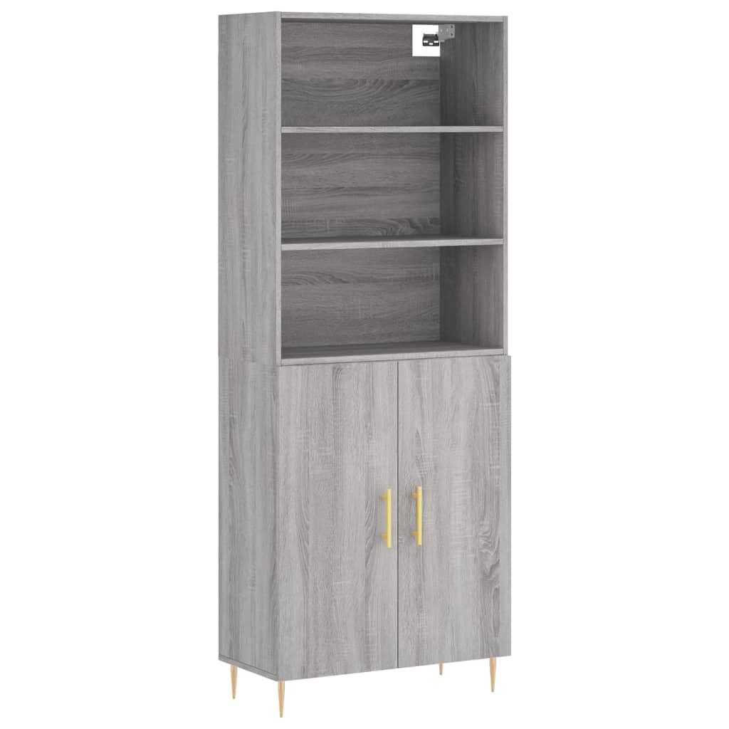 Visoka komoda siva sonome 69,5x34x180 cm od konstruiranog drva
