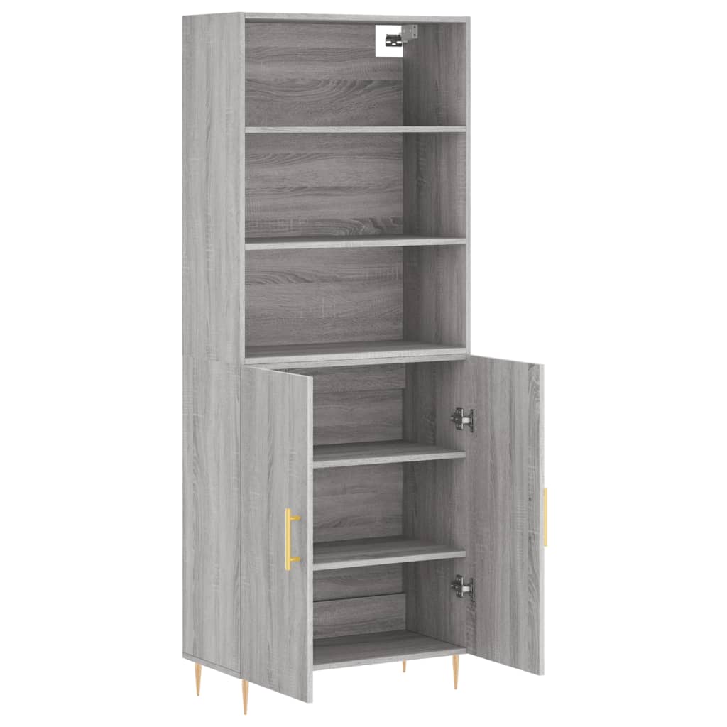 Visoka komoda siva sonome 69,5x34x180 cm od konstruiranog drva