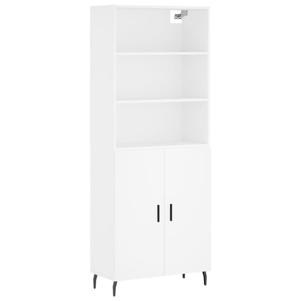 Visoka komoda bijela 69,5x34x180 cm konstruirano drvo