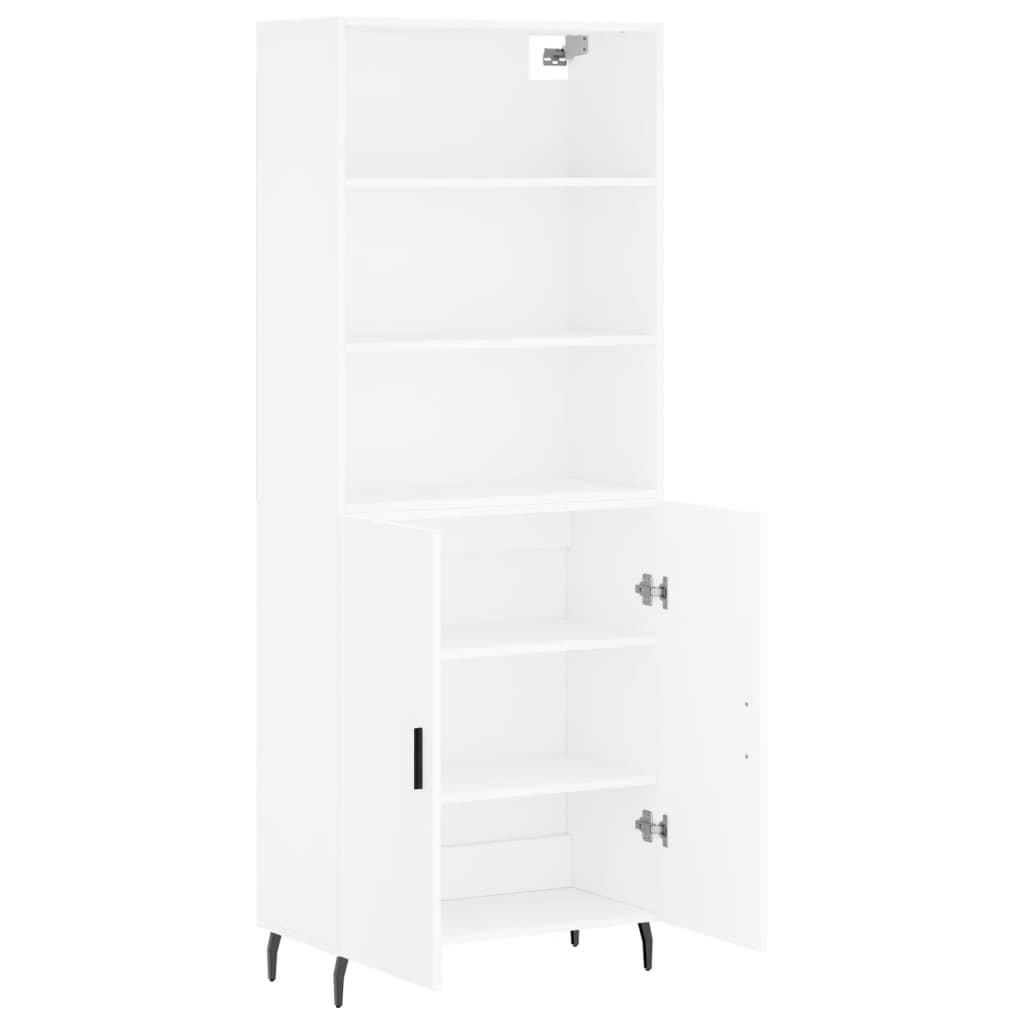 Visoka komoda bijela 69,5x34x180 cm konstruirano drvo