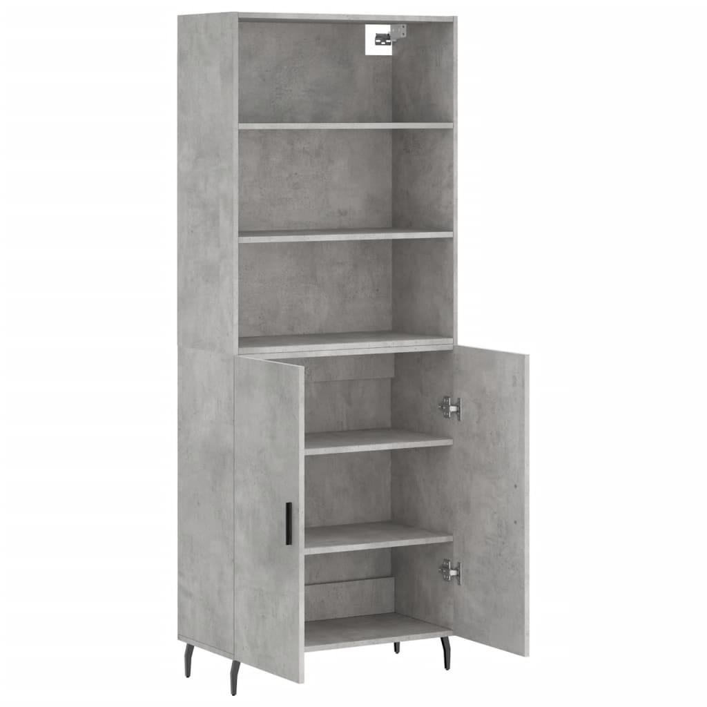 Visoka komoda siva betona 69,5x34x180 cm od konstruiranog drva