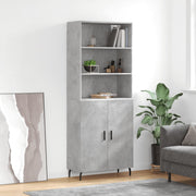 Visoka komoda siva betona 69,5x34x180 cm od konstruiranog drva