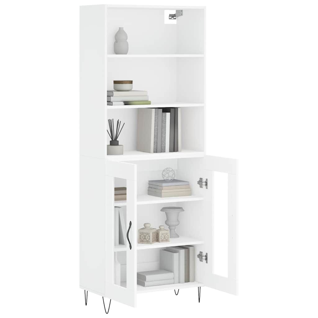 Visoka komoda bijela 69,5x34x180 cm konstruirano drvo