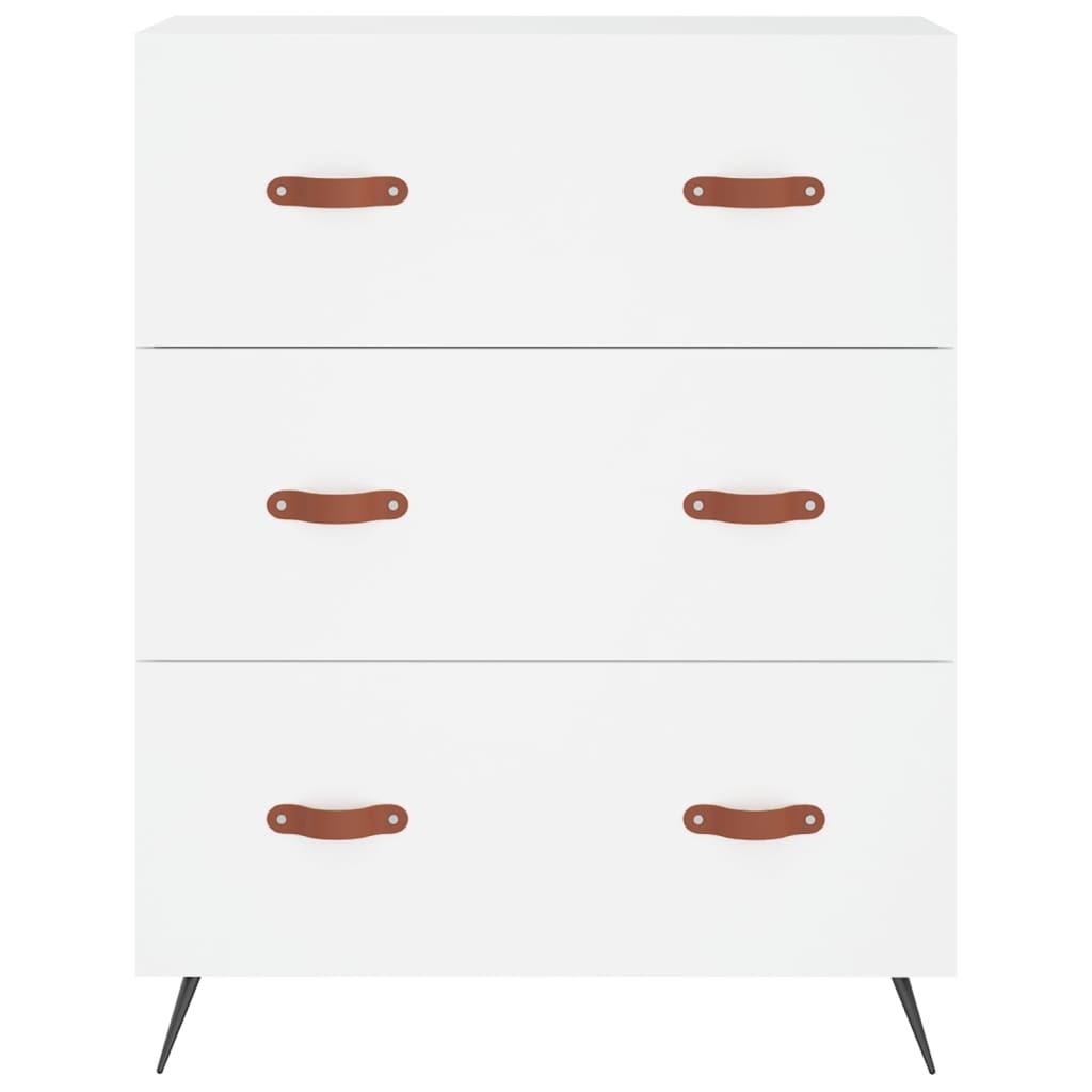 Visoka komoda bijela 69,5x34x180 cm konstruirano drvo