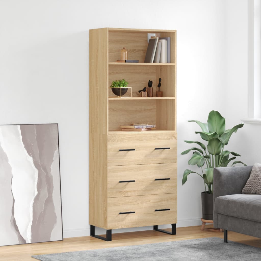 Visoka komoda hrasta sonome 69,5x34x180cm od konstruiranog drva