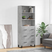 Visoka komoda siva betona 69,5x34x180 cm od konstruiranog drva