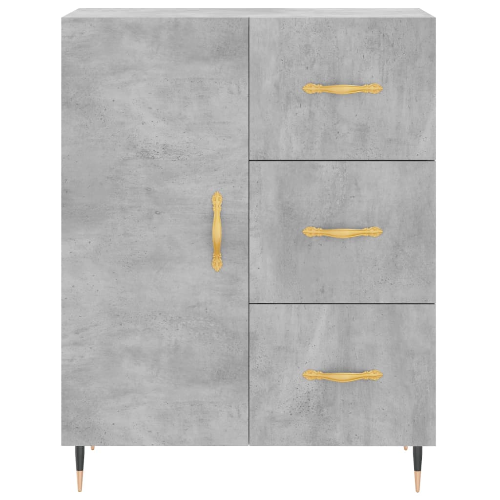 Visoka komoda siva betona 69,5x34x180 cm od konstruiranog drva