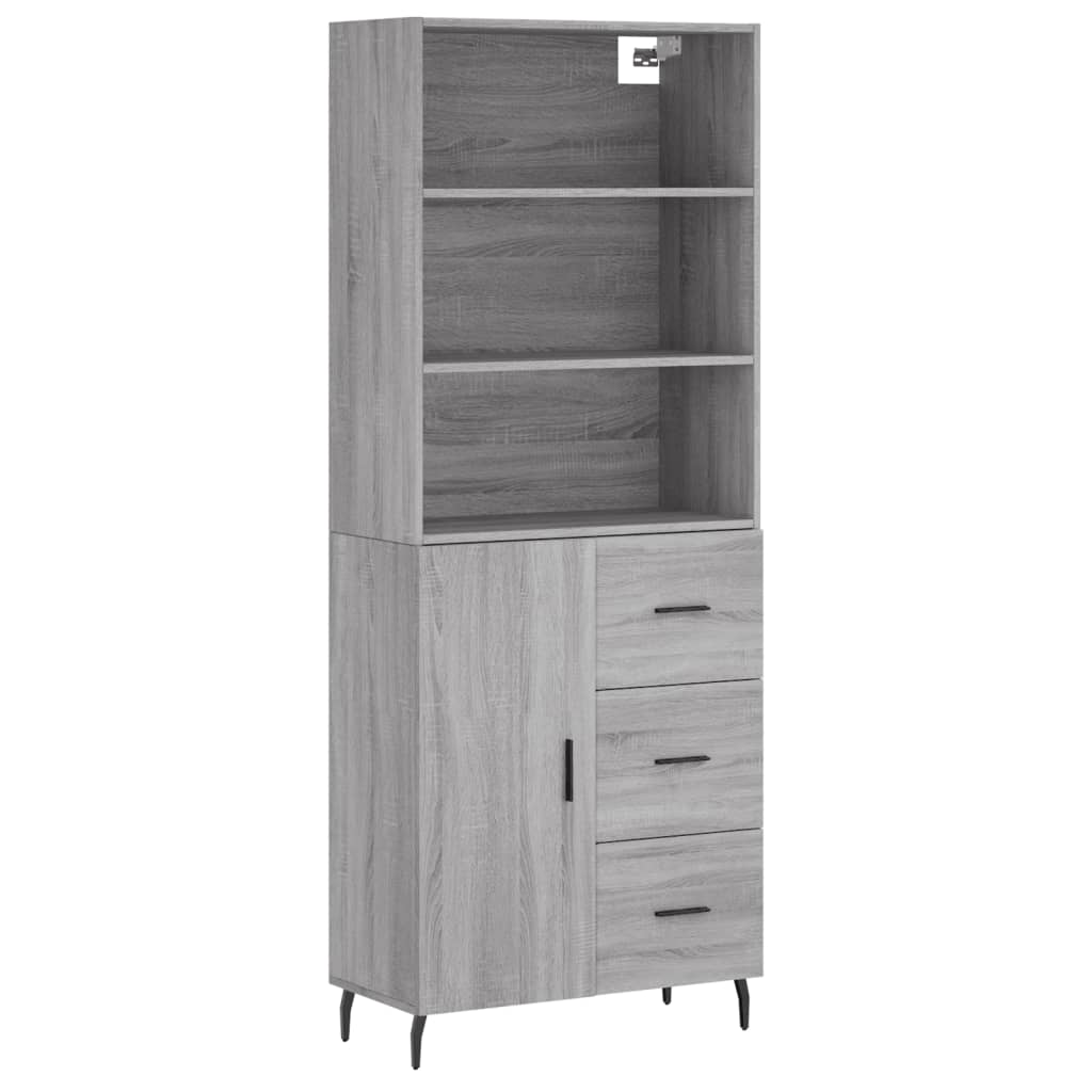 Visoka komoda siva sonome 69,5x34x180 cm od konstruiranog drva